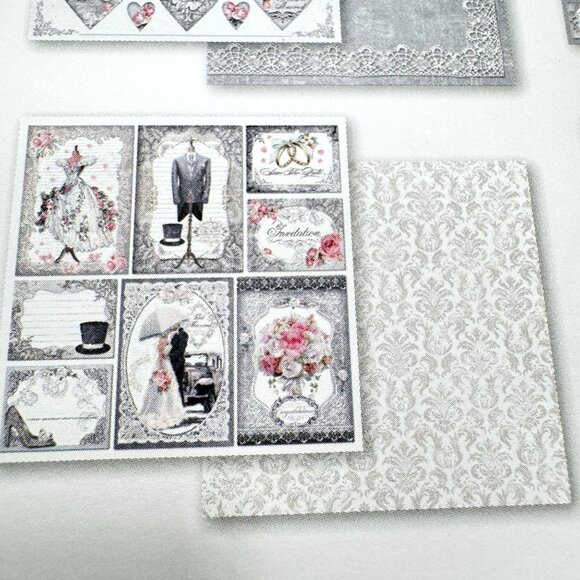 Stamperia Wedding Scrapbooking Pad 10 Double-Faced Sheets 12 x 12 Acid-Free NEW - Picture 8 of 16